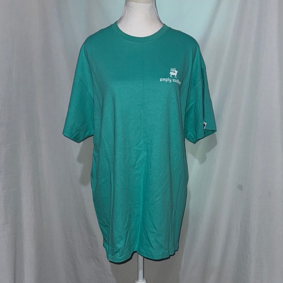 NWT Simply Southern Teal (Aruba) Short Sleeve Mama Bear tshirt size large - Picture 1 of 4